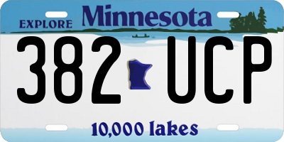 MN license plate 382UCP