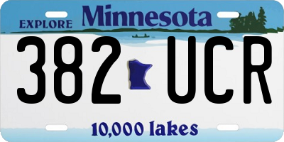 MN license plate 382UCR