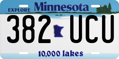 MN license plate 382UCU