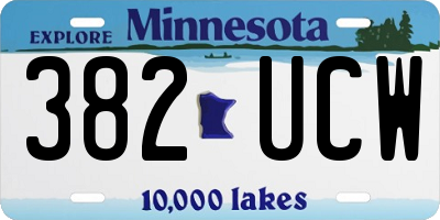 MN license plate 382UCW