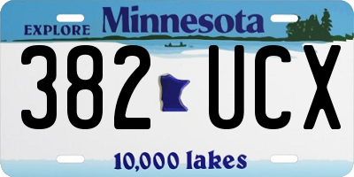 MN license plate 382UCX