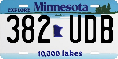 MN license plate 382UDB