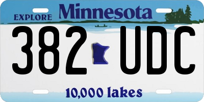 MN license plate 382UDC