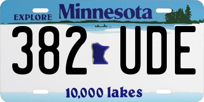 MN license plate 382UDE
