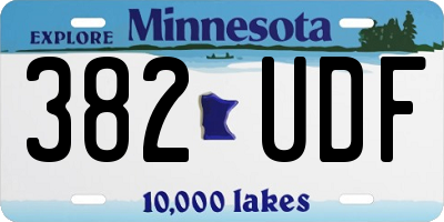 MN license plate 382UDF