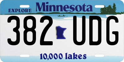 MN license plate 382UDG