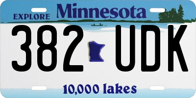 MN license plate 382UDK