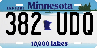 MN license plate 382UDQ