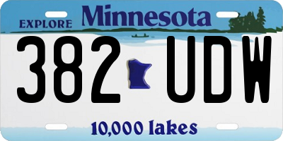 MN license plate 382UDW