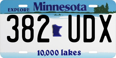 MN license plate 382UDX