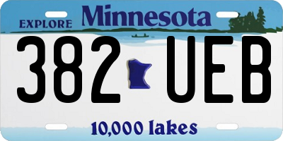 MN license plate 382UEB