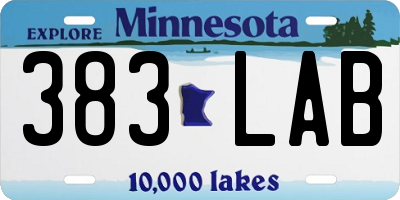 MN license plate 383LAB