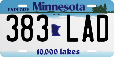 MN license plate 383LAD