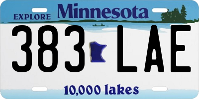 MN license plate 383LAE