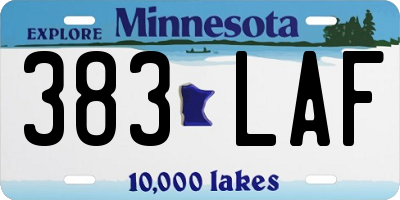 MN license plate 383LAF