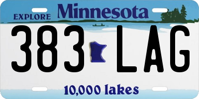 MN license plate 383LAG