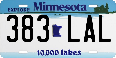 MN license plate 383LAL