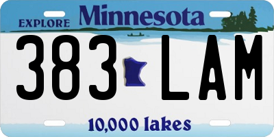 MN license plate 383LAM