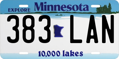 MN license plate 383LAN