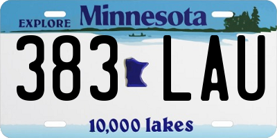 MN license plate 383LAU