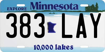 MN license plate 383LAY