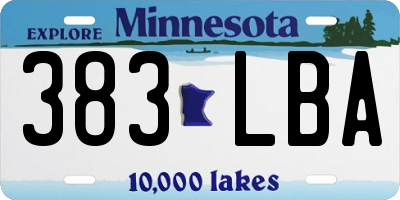 MN license plate 383LBA