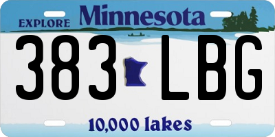 MN license plate 383LBG