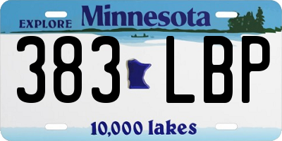 MN license plate 383LBP