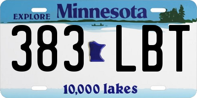 MN license plate 383LBT