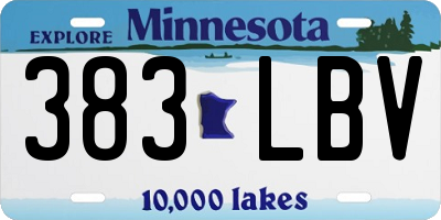 MN license plate 383LBV
