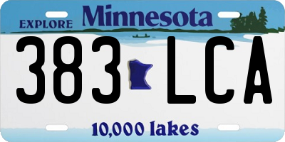 MN license plate 383LCA