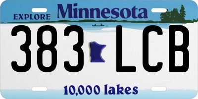 MN license plate 383LCB