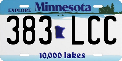 MN license plate 383LCC