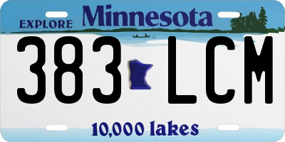 MN license plate 383LCM