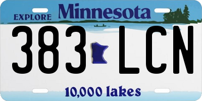 MN license plate 383LCN