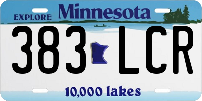 MN license plate 383LCR