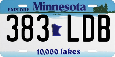 MN license plate 383LDB