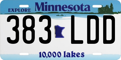 MN license plate 383LDD