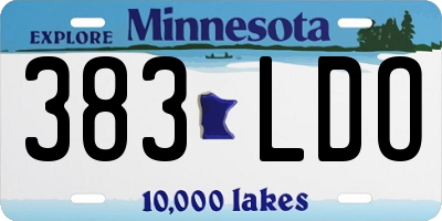 MN license plate 383LDO