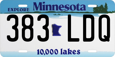 MN license plate 383LDQ