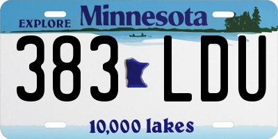 MN license plate 383LDU