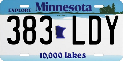 MN license plate 383LDY