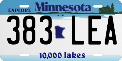 MN license plate 383LEA