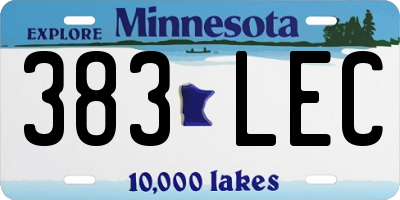 MN license plate 383LEC