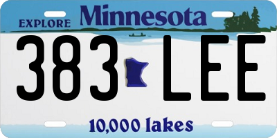 MN license plate 383LEE