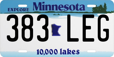 MN license plate 383LEG