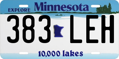 MN license plate 383LEH