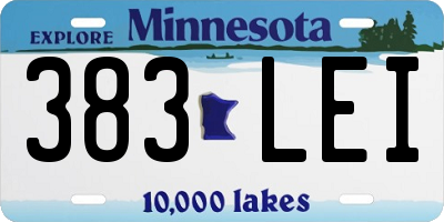 MN license plate 383LEI