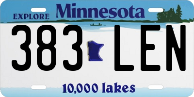 MN license plate 383LEN