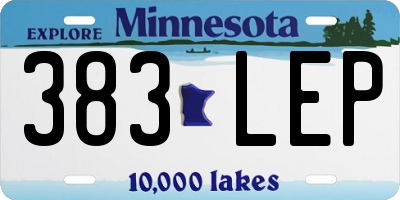MN license plate 383LEP
